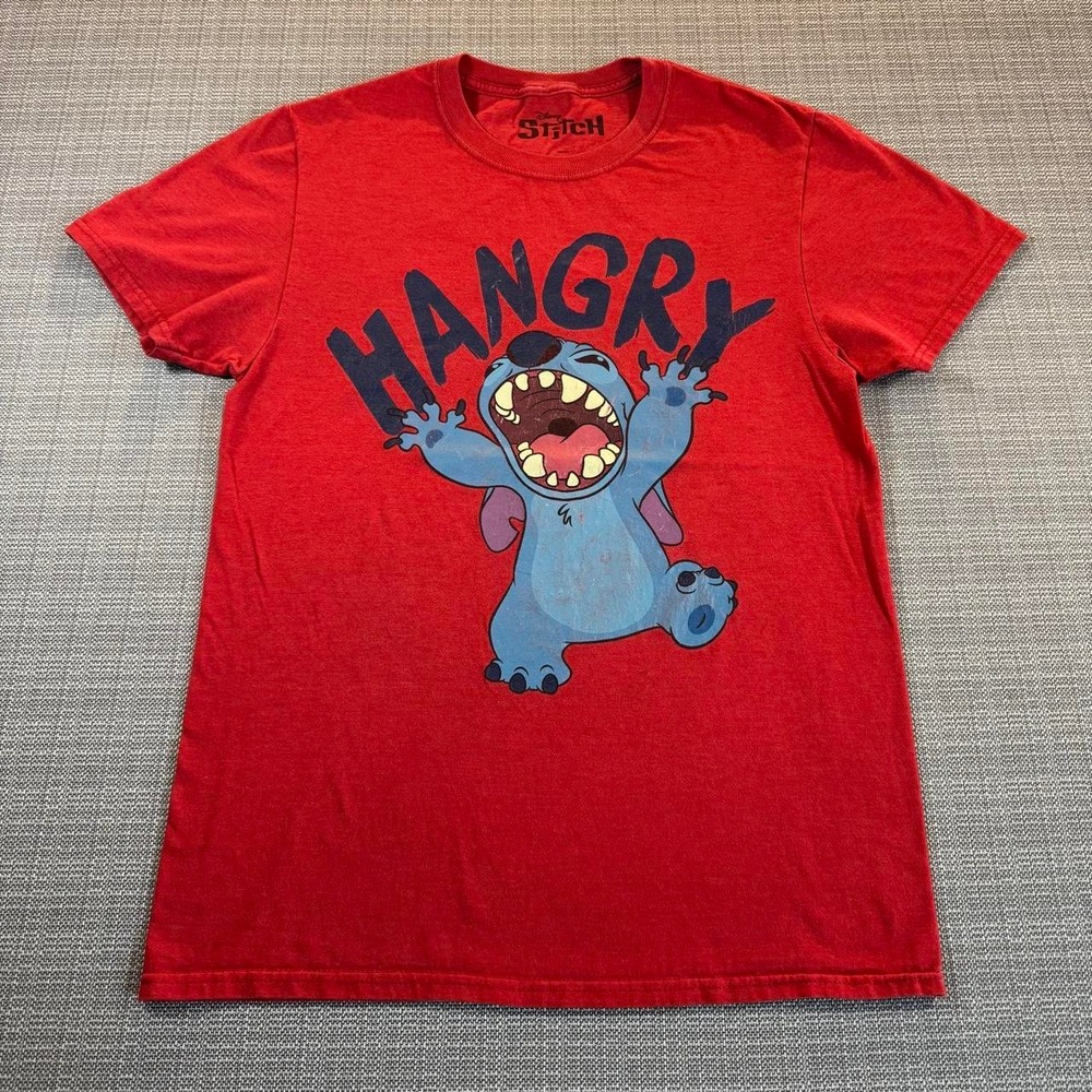 Stitch "Hangry" Red T-Shirt Size: Small.